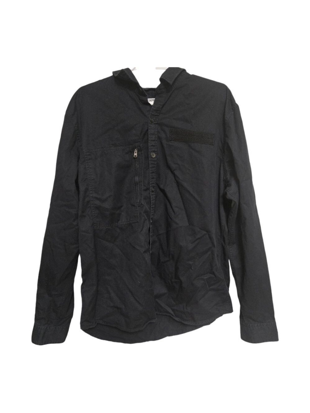 Express Black Utility Button Up Shirt Mens XL